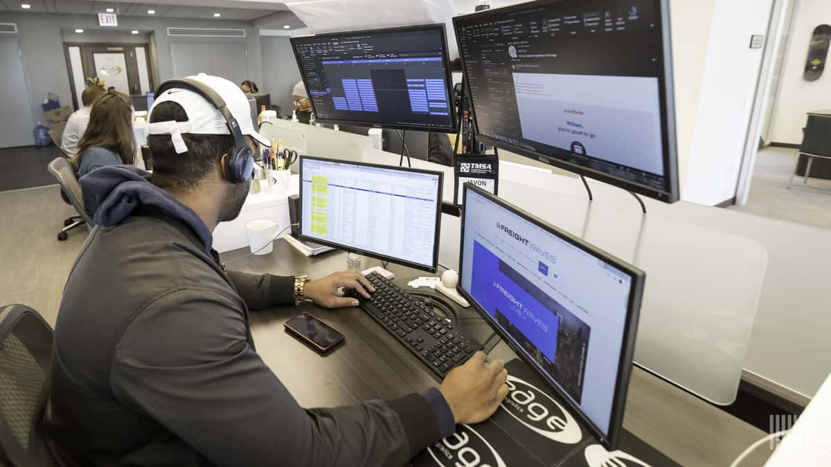 Redwood Logistics' brokerage floor in Chicago.