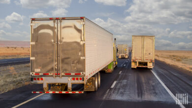 Trucks on the highway